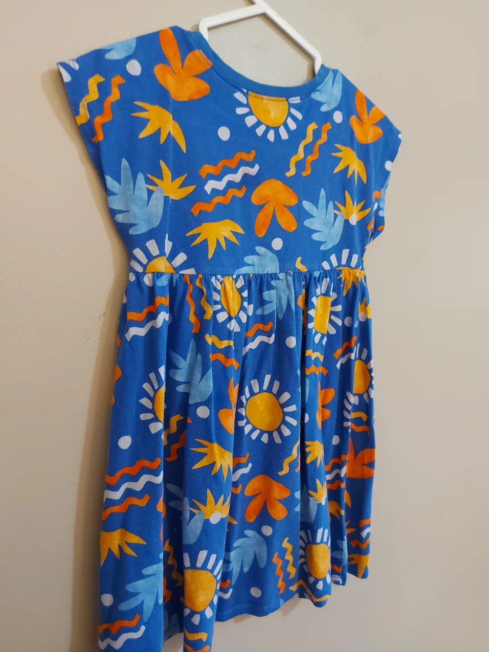Old Navy Blue Sun & Floral Print Cotton Sun Dress – Size 5T EUC - Picture 10 of 16